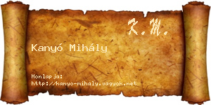 Kanyó Mihály névjegykártya